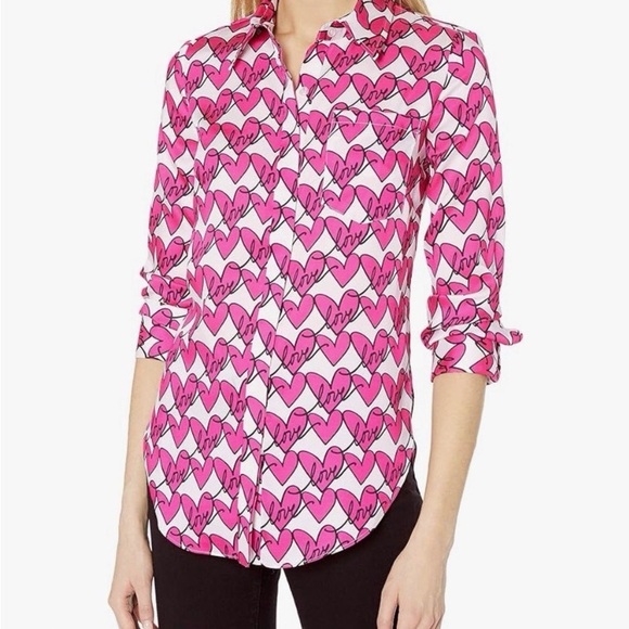 Milly Raspberry  black and white twill  top size 10 pristine Condition - Picture 1 of 5
